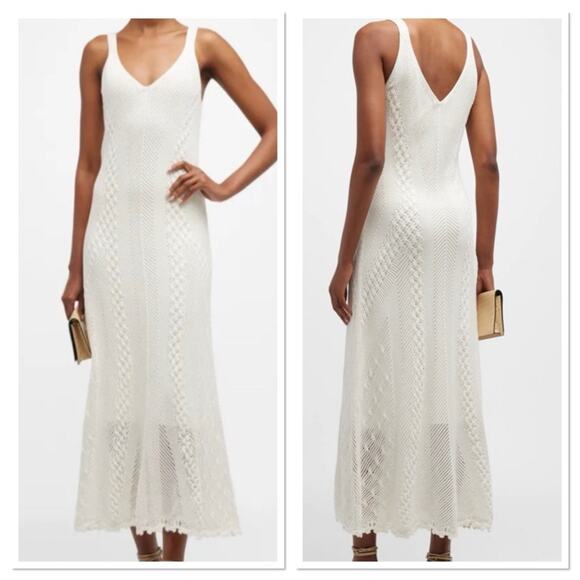 Vince Macramé 100% Cotton Midi Sweater Dress Sz XS NWT - Picture 1 of 11